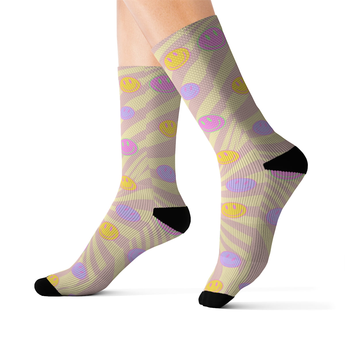Happy Face Retro Fun Novelty Socks