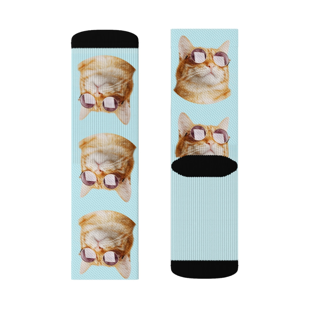 Socks with Cool Cat Wearing Shades