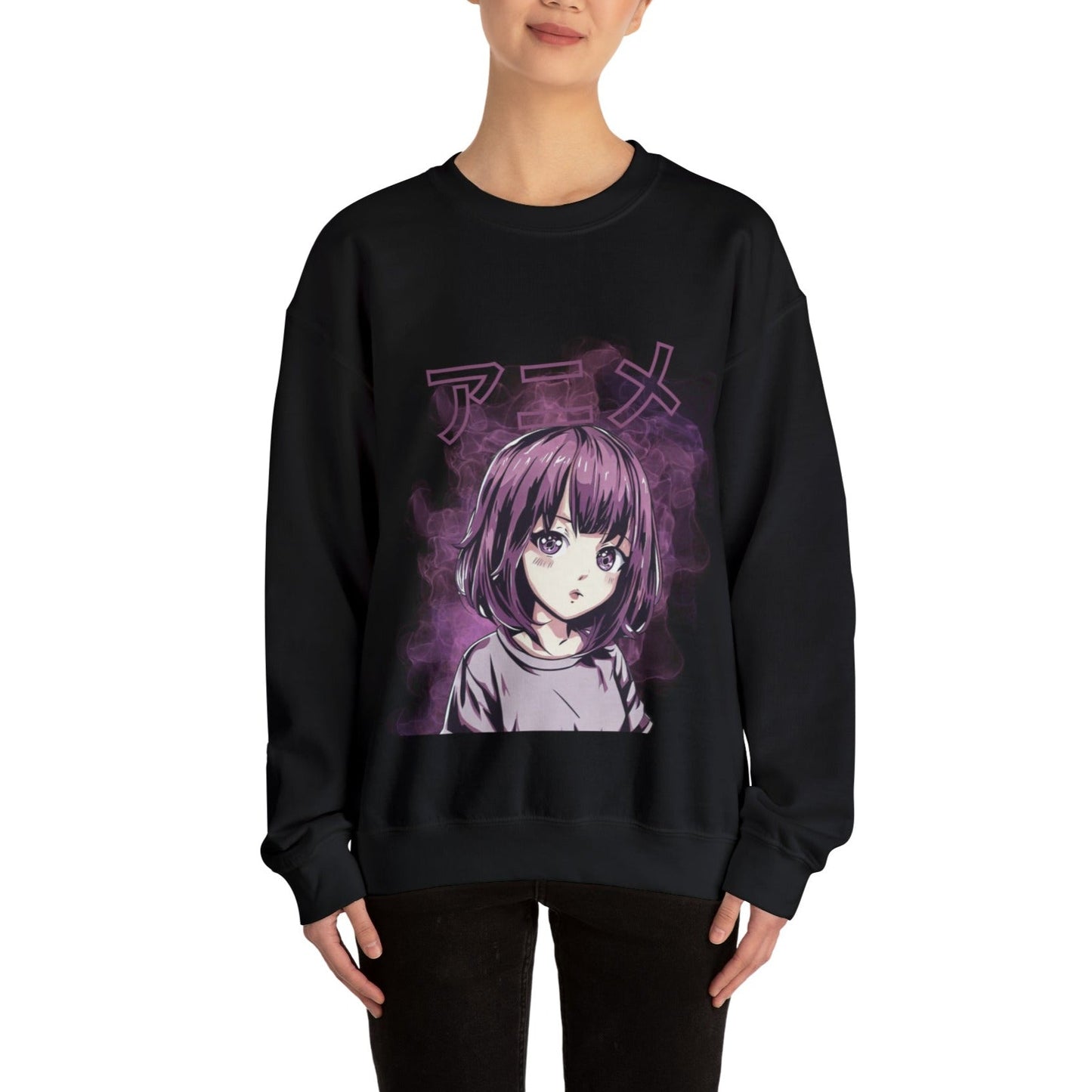 Anime Sweatshirt in Vibrant Purple