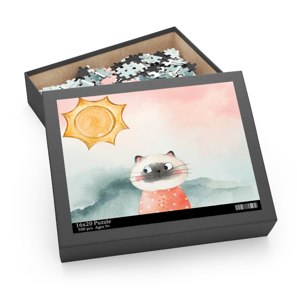 500-Piece Puzzle: Start Your Day with Your Feline Friend