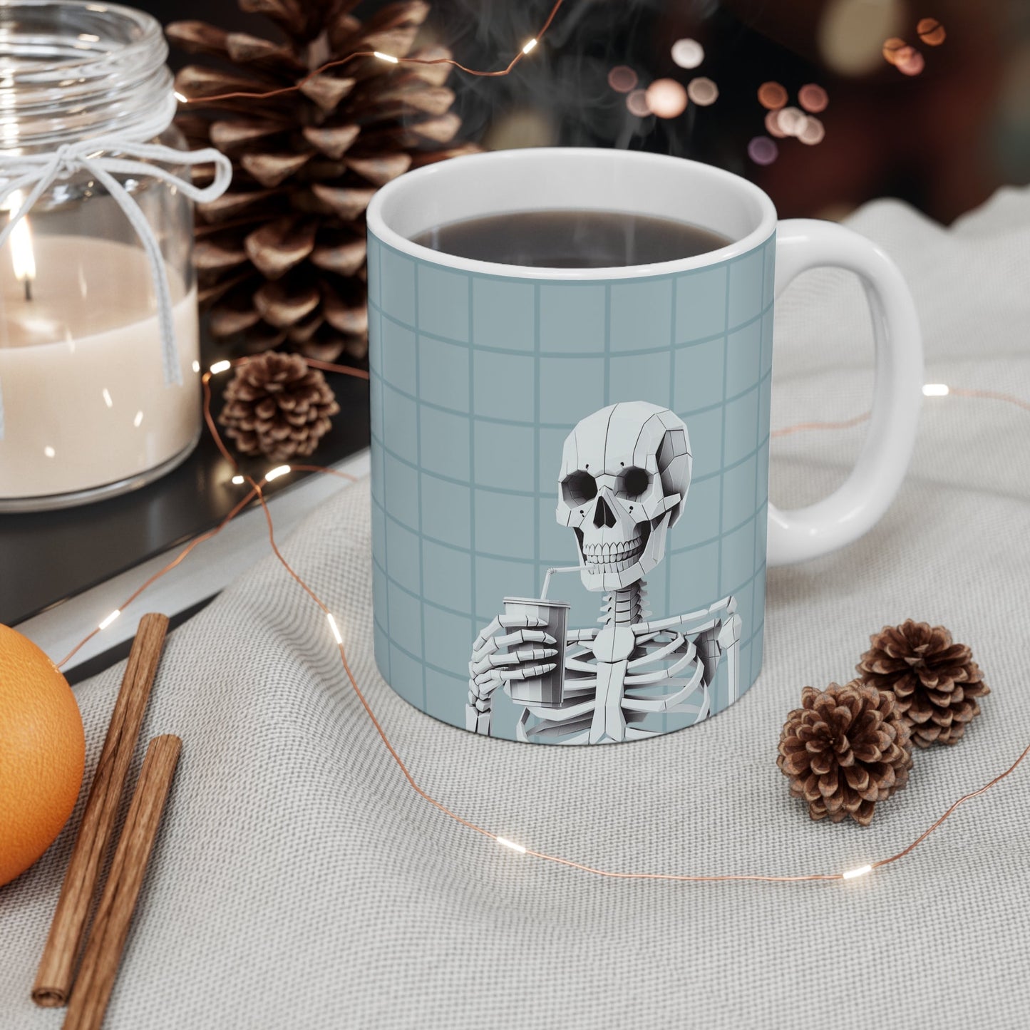 Blue Skeleton Mug - for sipping