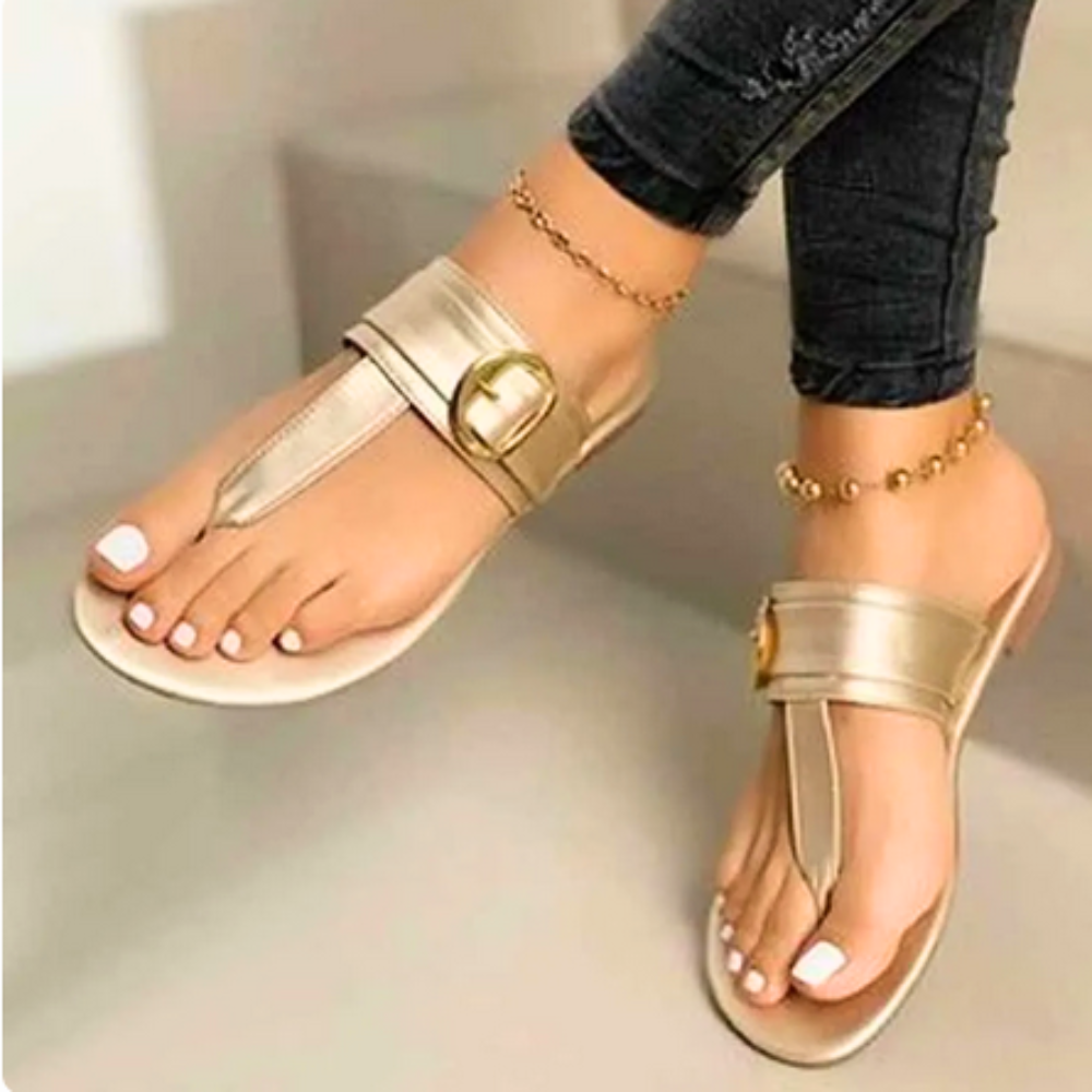 Buckled Women's Flip-Flops