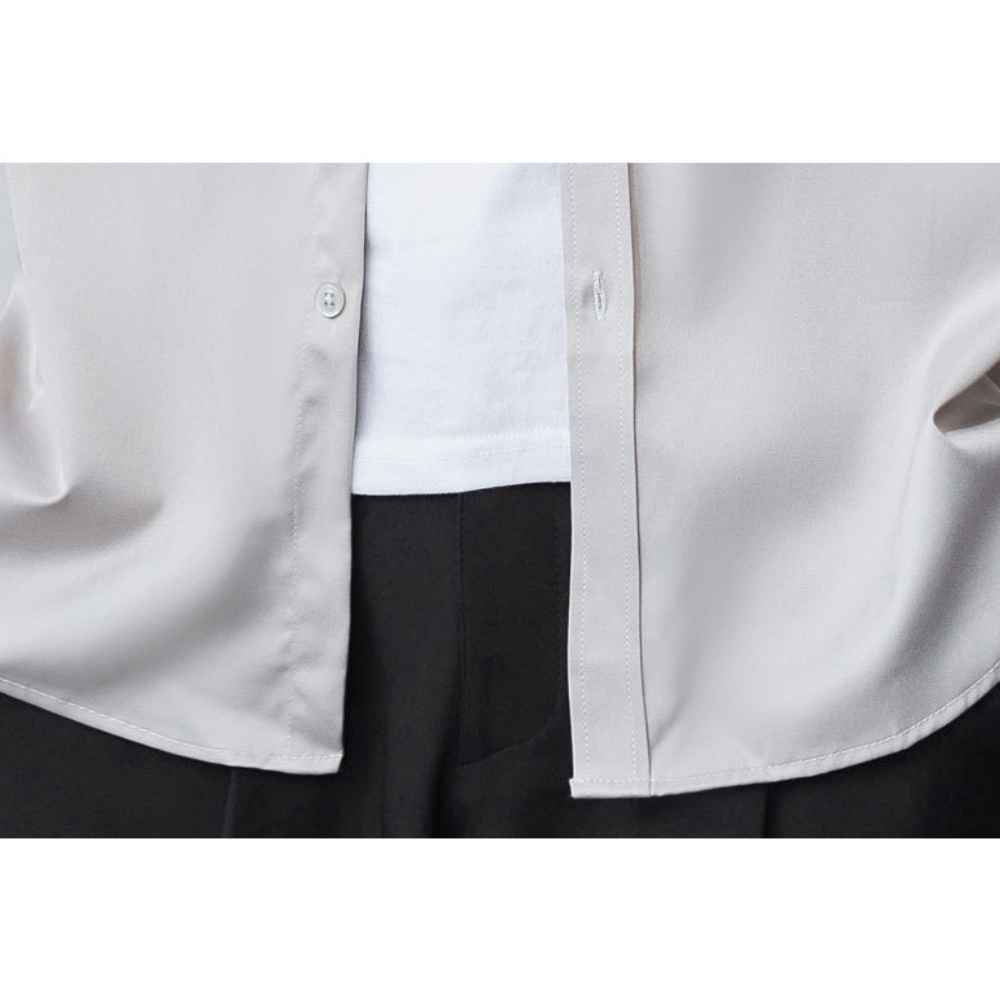Button-Up Shirt for Men with Three-Quarter Sleeves
