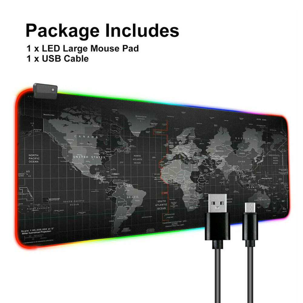 Map of the World Dragon RGB Gaming Mousepad