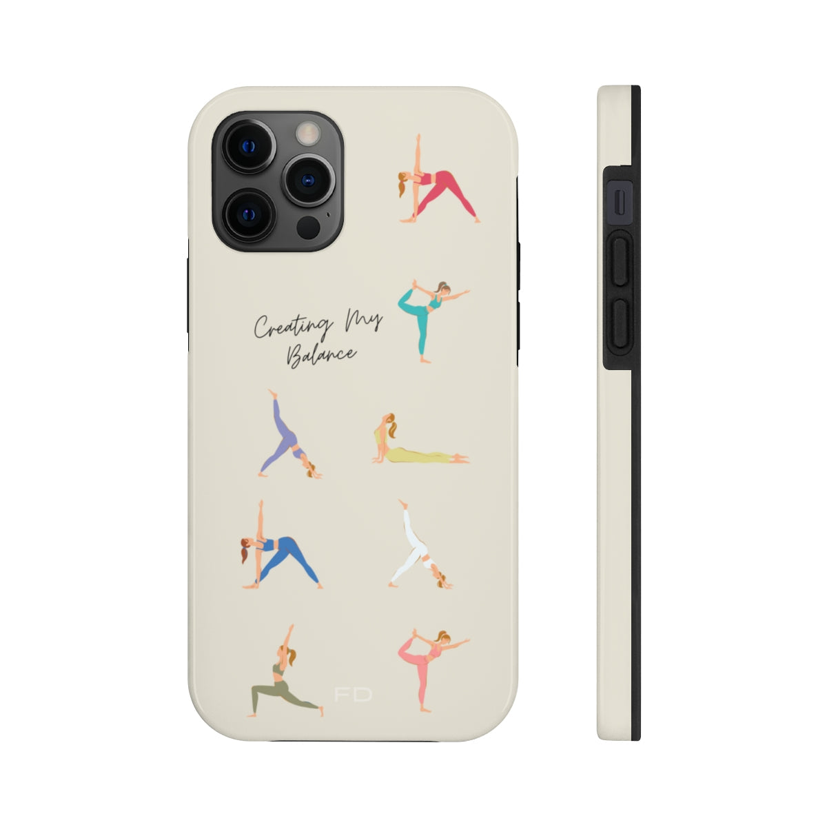 Tough Case for iPhone with Wireless Charging - Yoga Poses