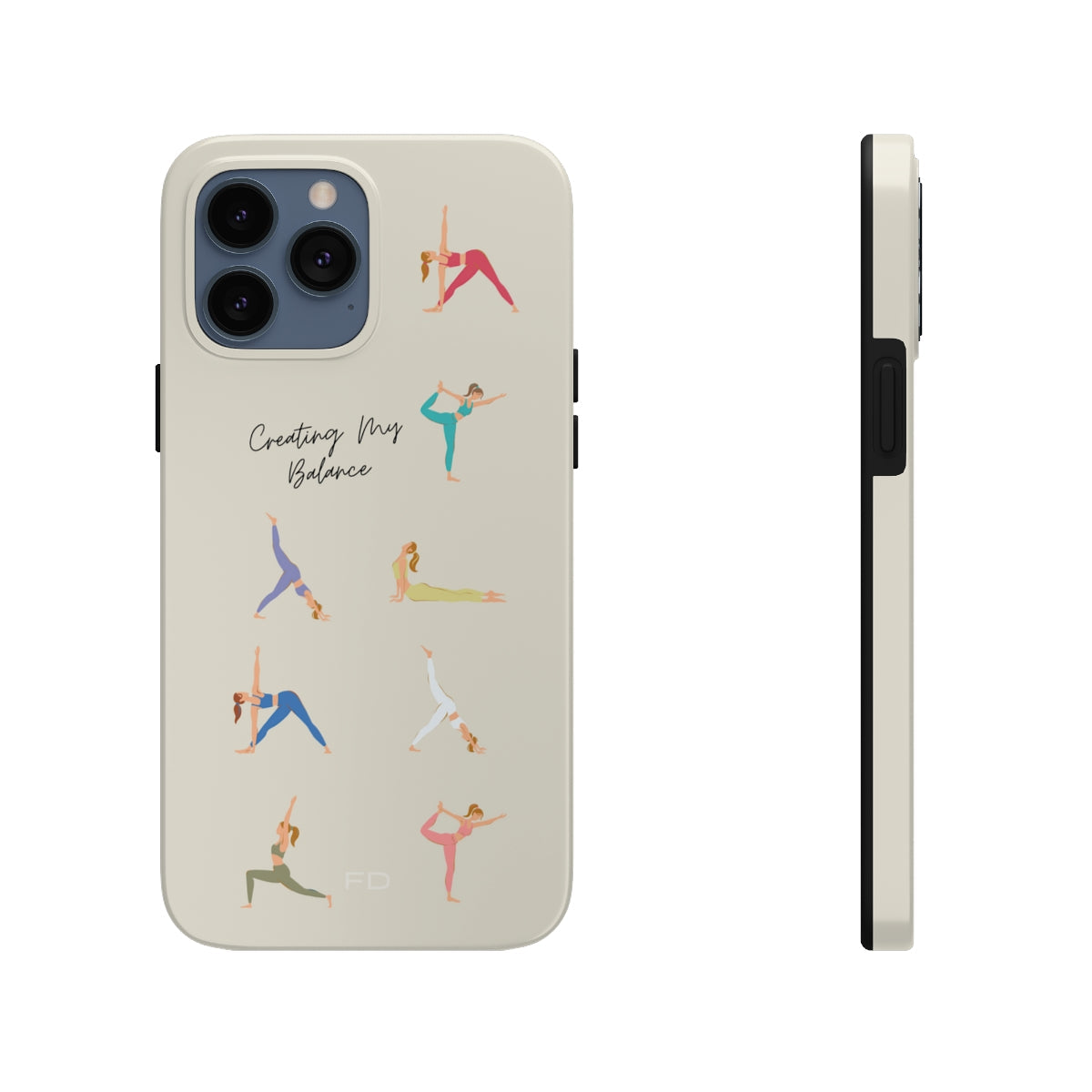 Tough Case for iPhone with Wireless Charging - Yoga Poses