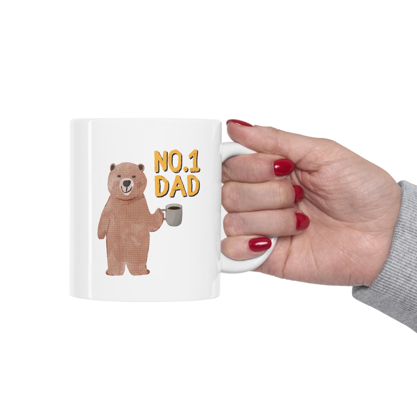 Top Dad Teddy Bear Mug for Tea and Coffee