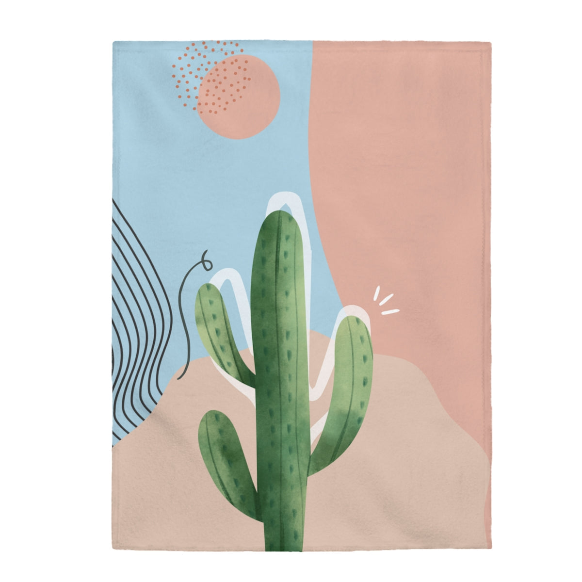 Abstract Cactus Fleece Blanket Throw