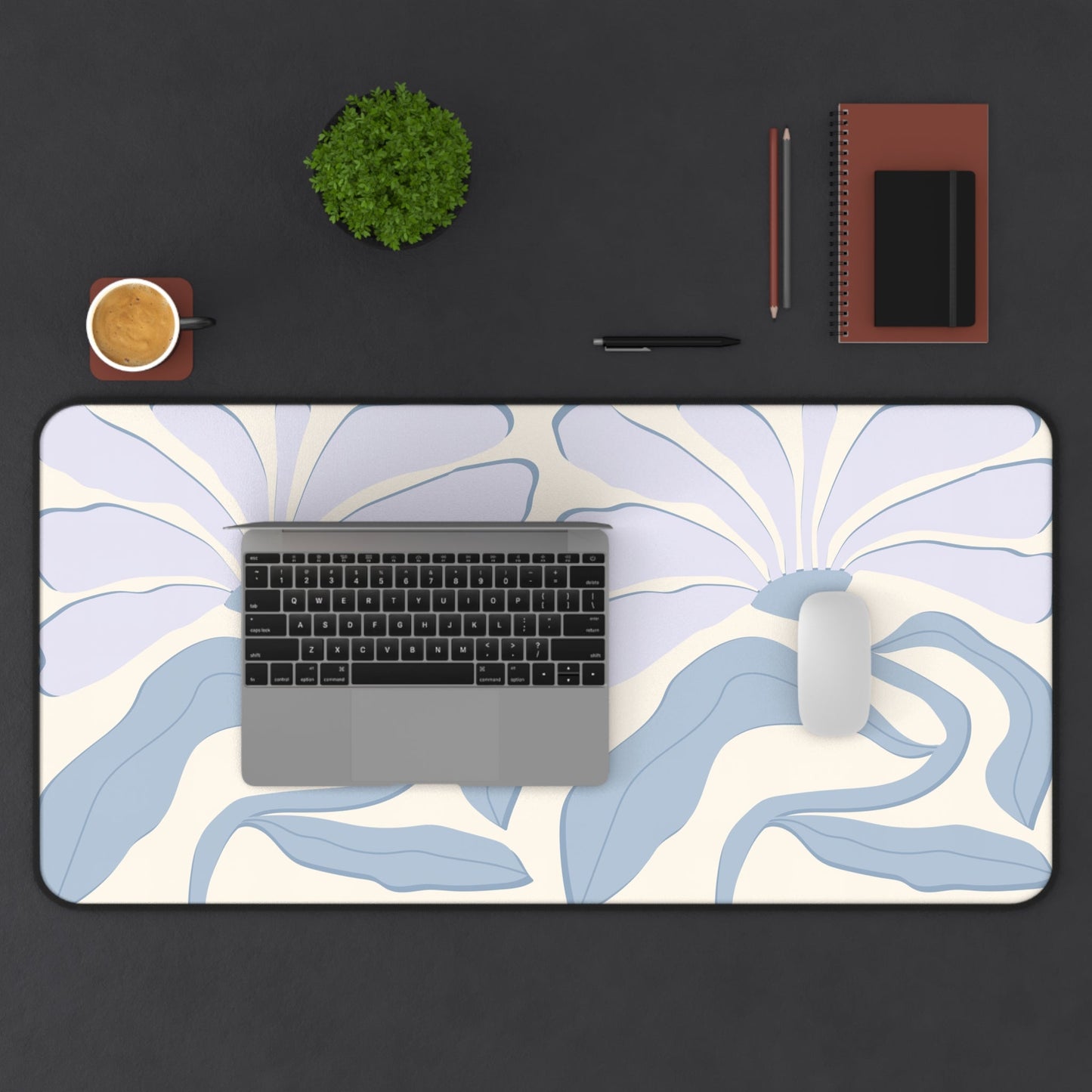 Abstract Lavender Flower Desk Pad