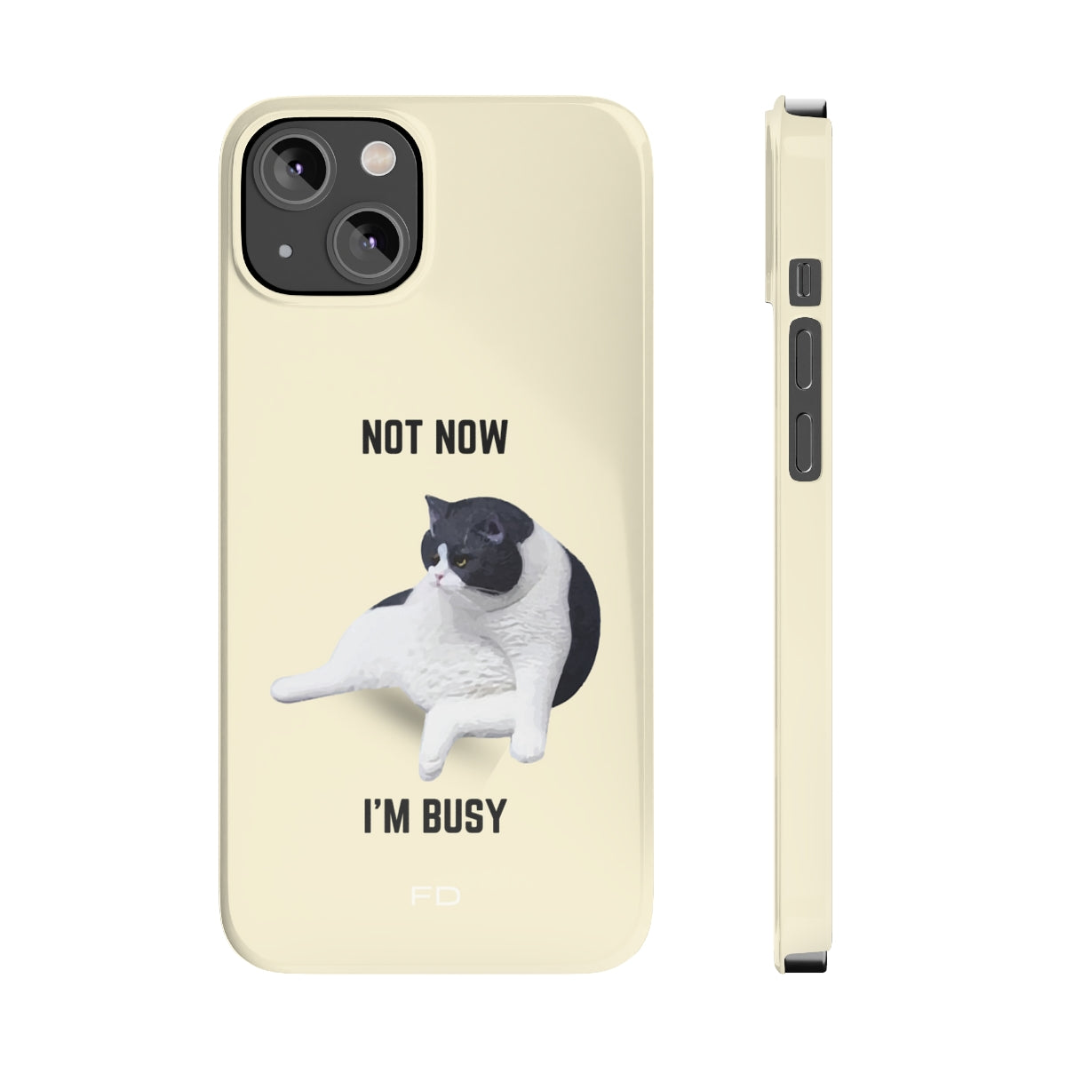 Amusing Feline Boredom Design Sleek Phone Cover for iPhone 14, 14 PRO, and 14 PRO MAX