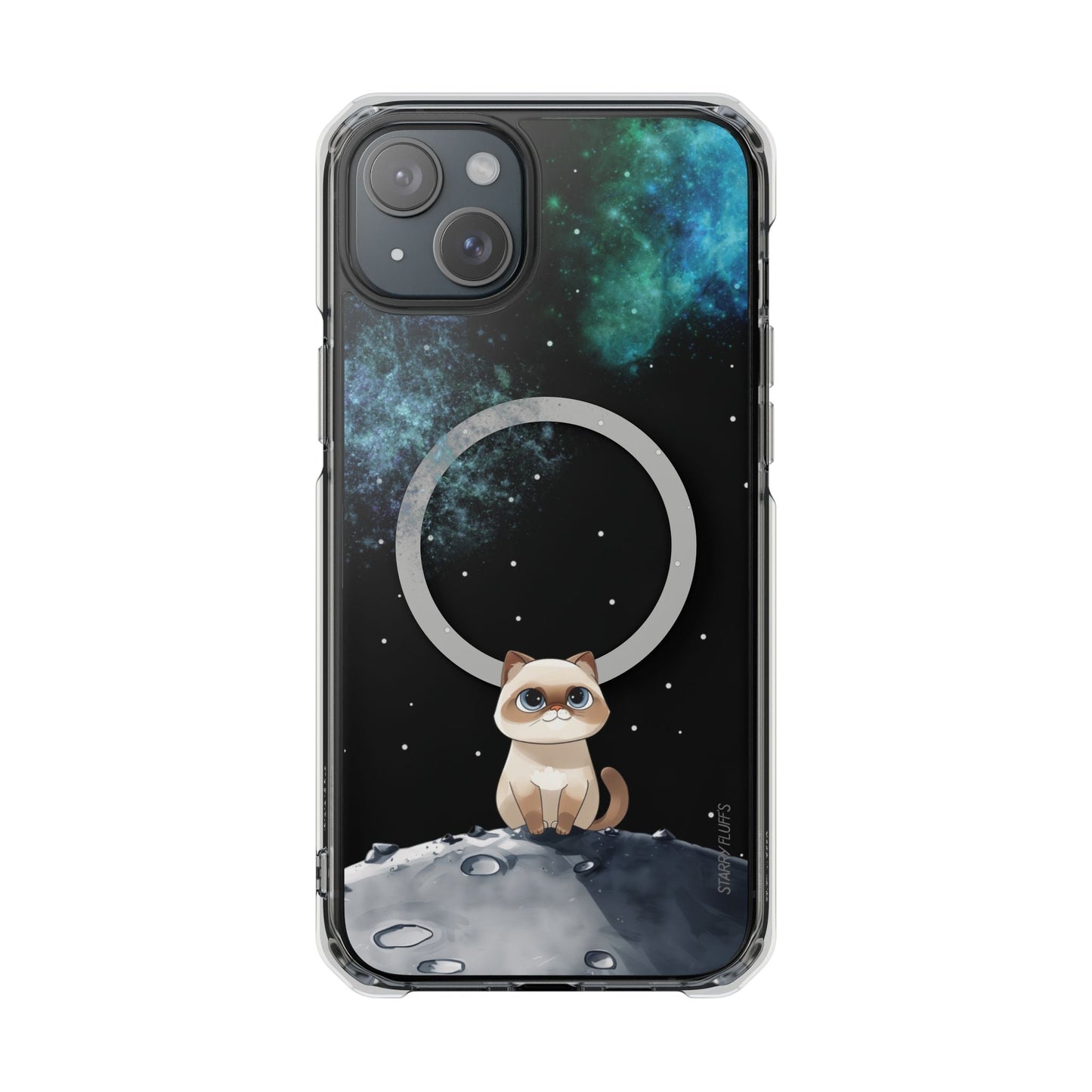 Spacey Siamese - Nebula Magnetic Clear Case for iPhone Models