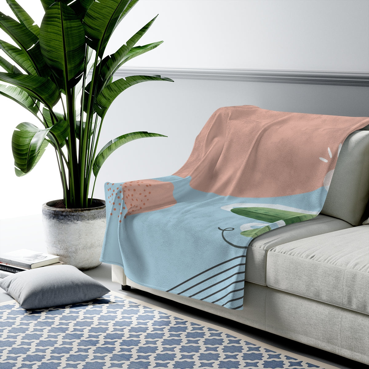 Abstract Cactus Fleece Blanket Throw