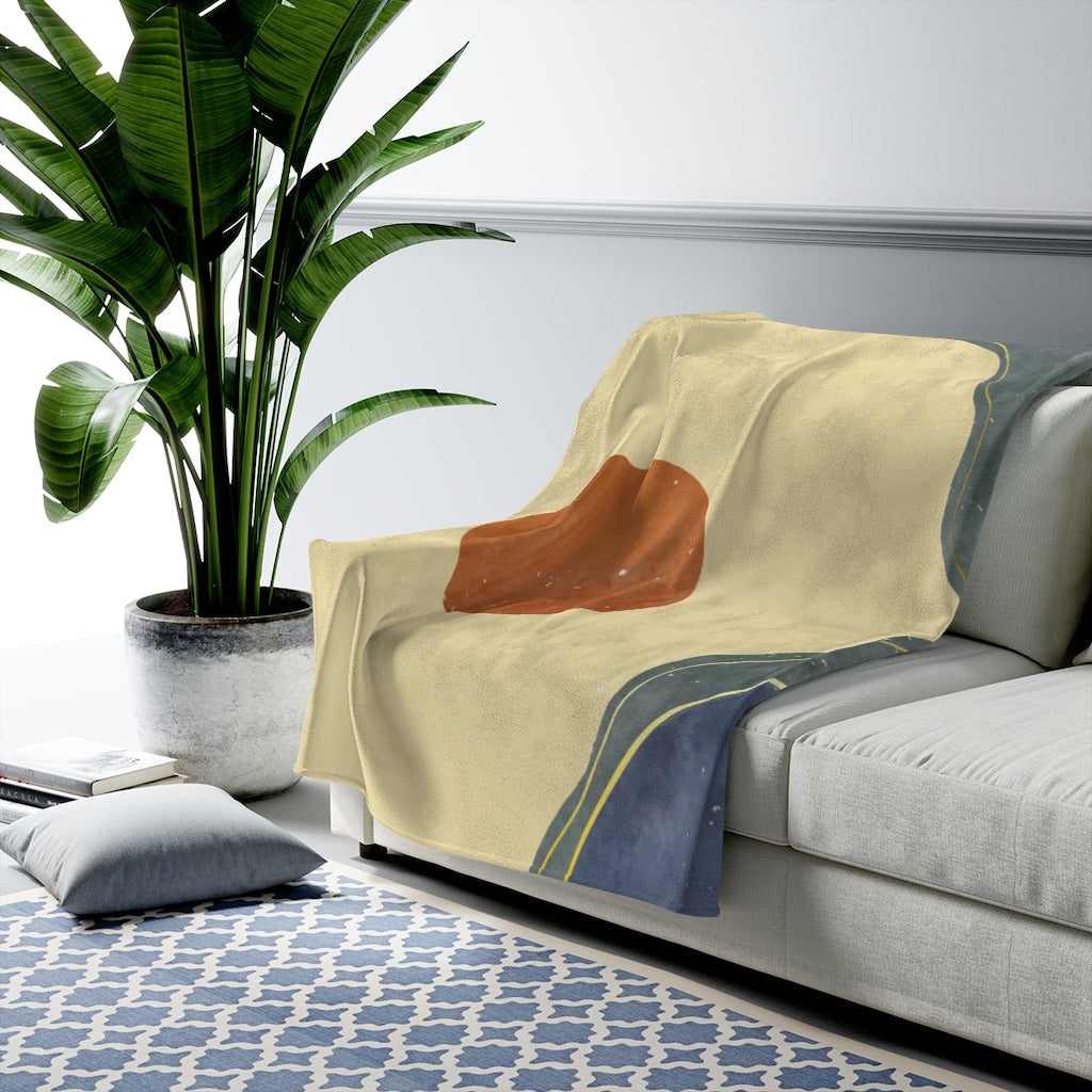 Plush Velveteen California Sun Throw Blanket