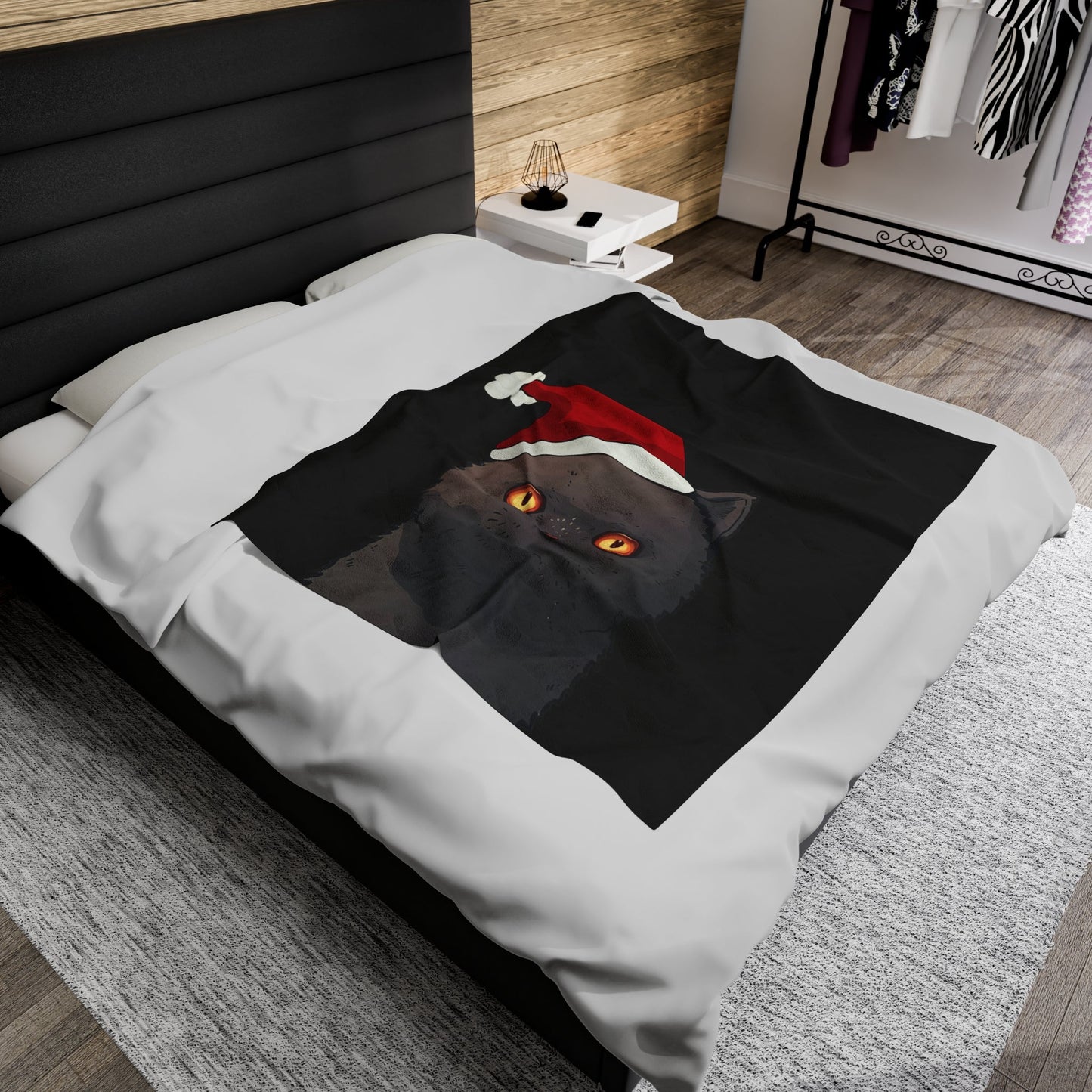 Black Cat Plush Throw Blanket for the Holiday Season