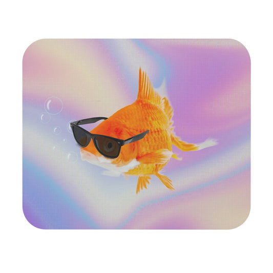 Sunglasses-Clad Goldfish Mouse Pad