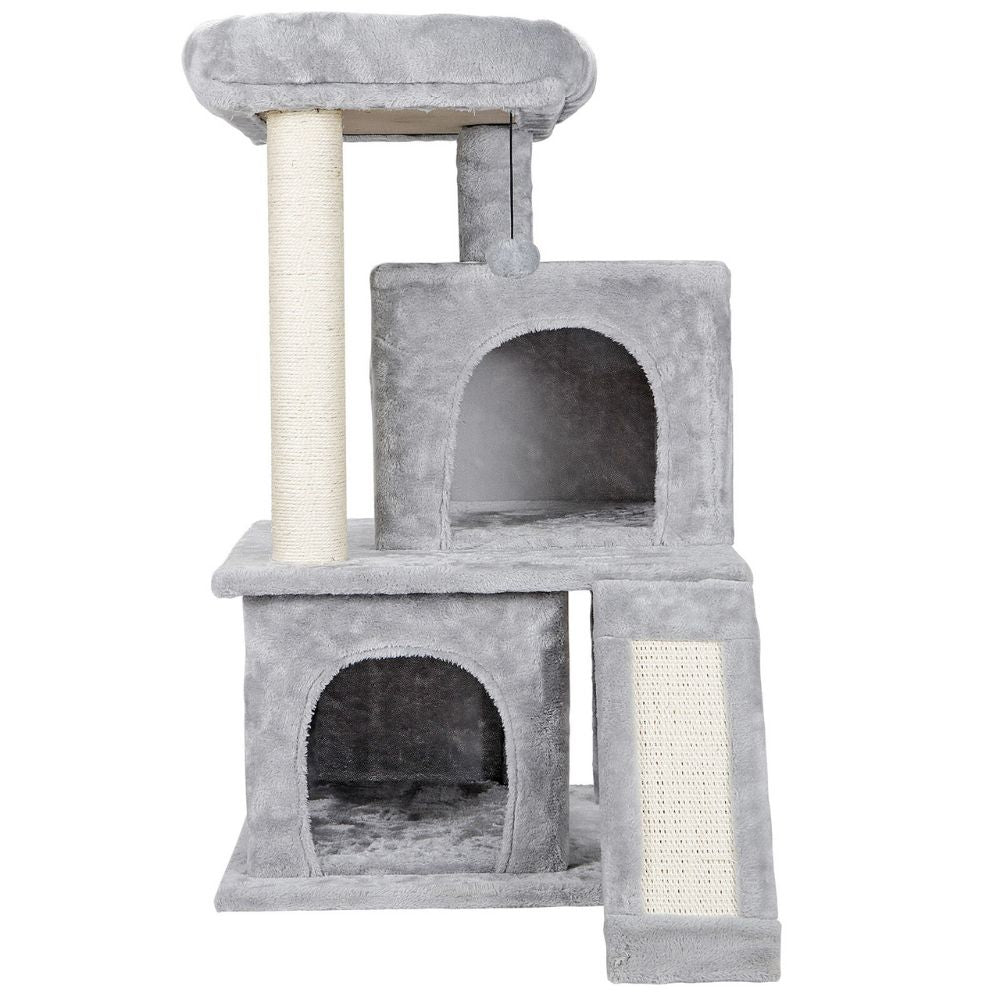 Scratching Post Cat Tree with Ramp and Elevated House