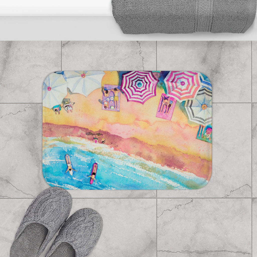 Vibrant Beach Day Bath Mat Home Decor