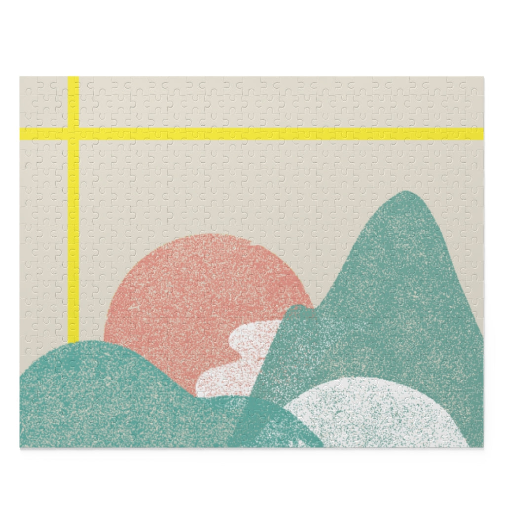 500-Piece Jigsaw Puzzle Featuring a Landscape of Yellow Stripes