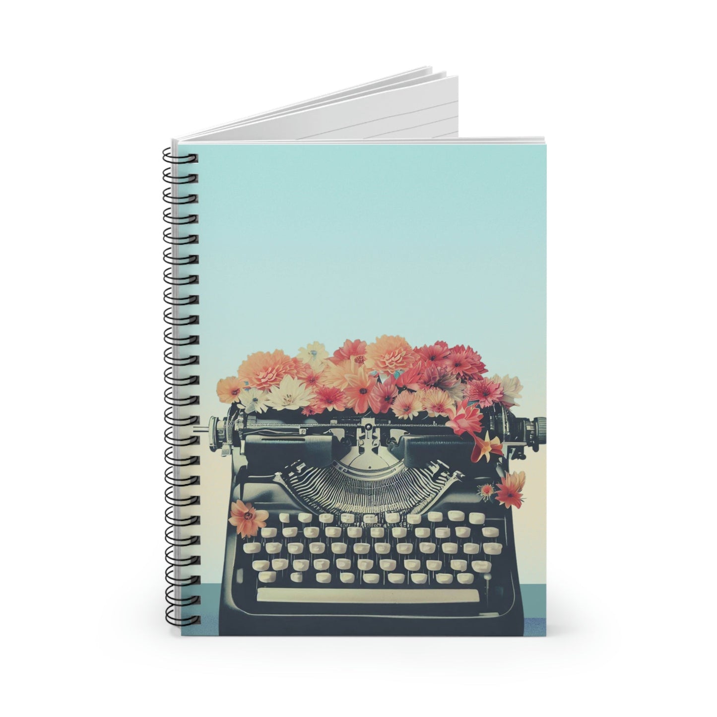 Spiral Notebook with Vintage Typewriter Design