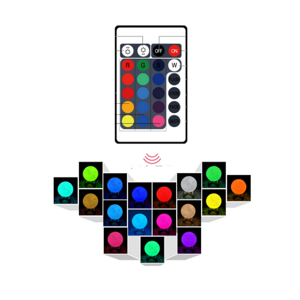 16 Colors Moon Lamp with Remote Touch Control