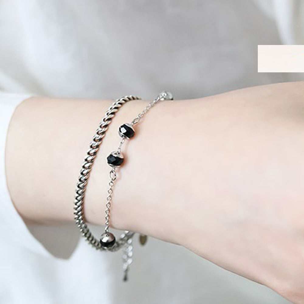 Crystal-Embellished Gold Chain Bracelet - Camila