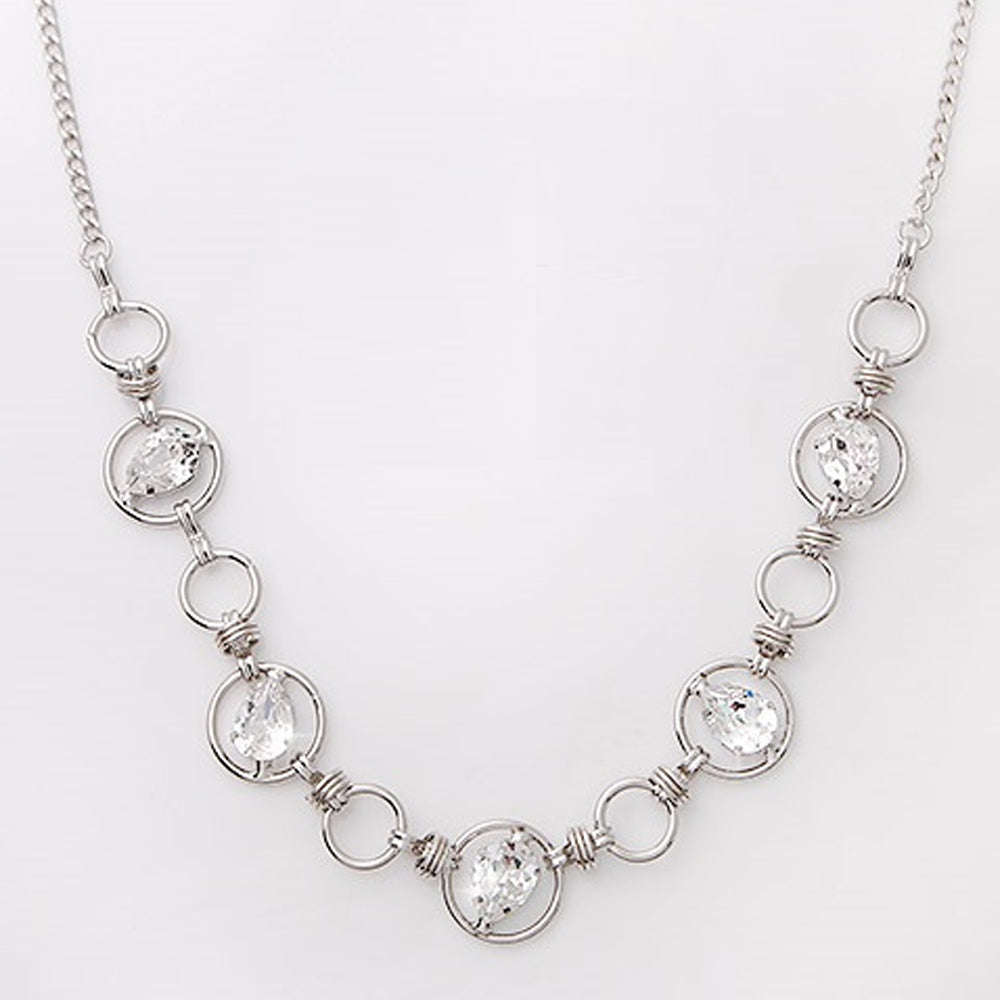 Silver Crystal Necklace by Mika