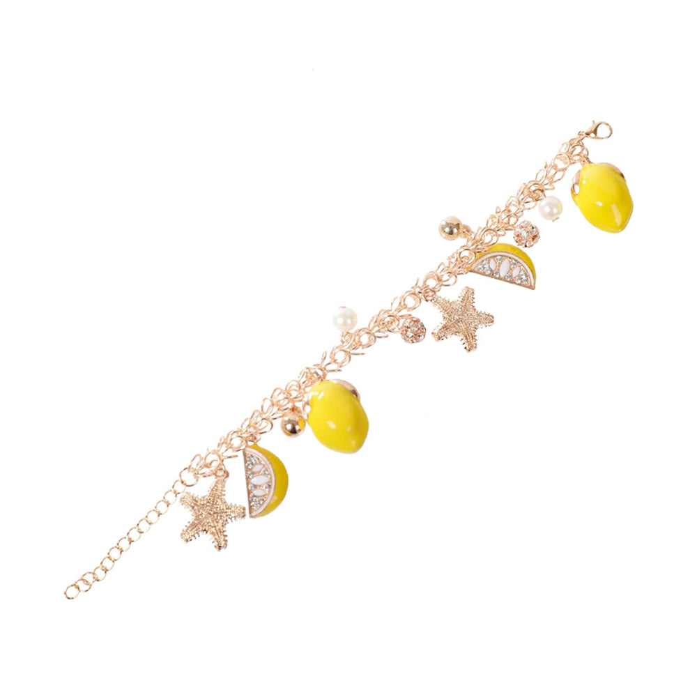 Lemon and Starfish Chain Bracelet