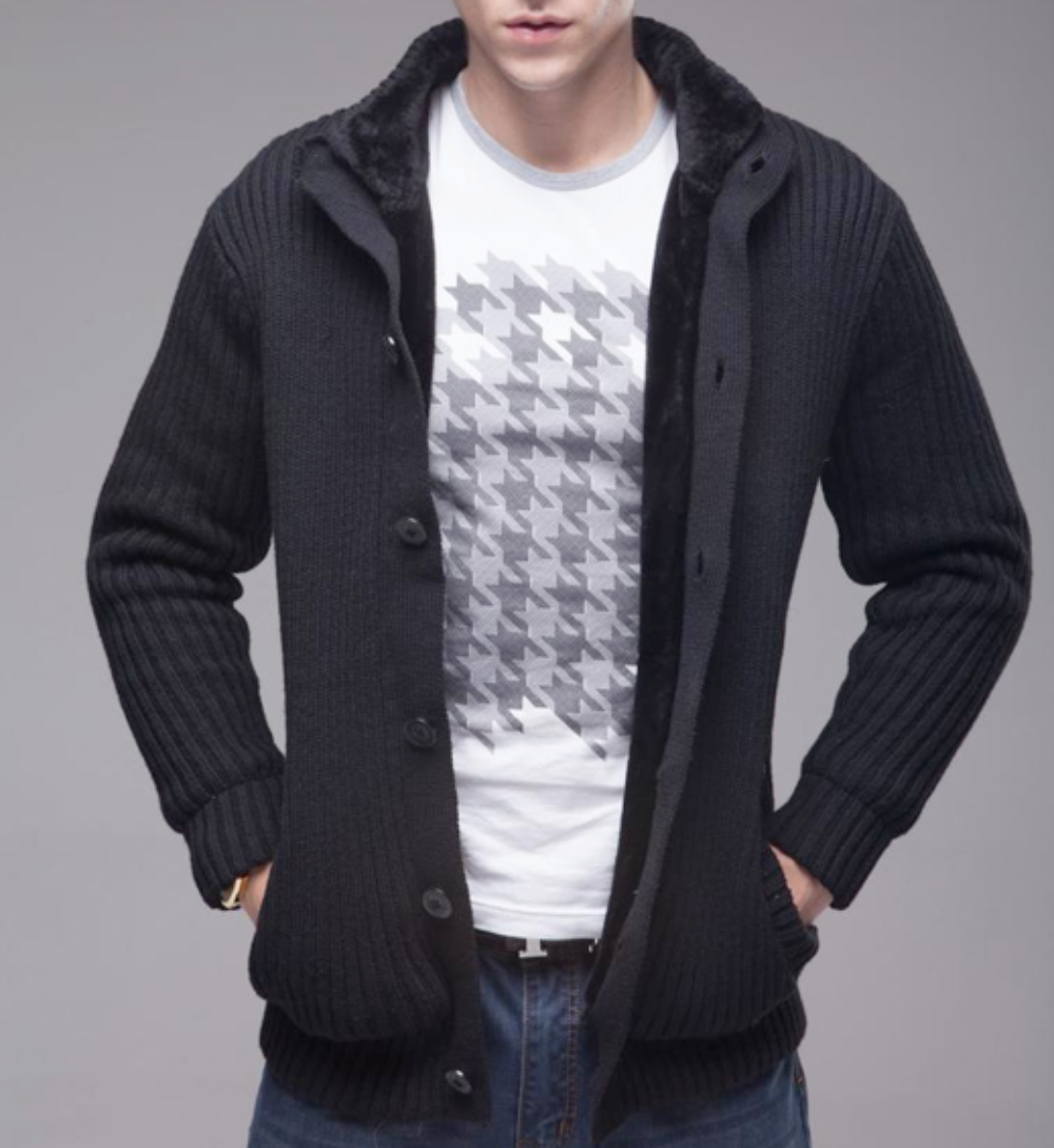 Ultra Cozy Men's Faux Fur Inner Cardigan for Cold Winter Days