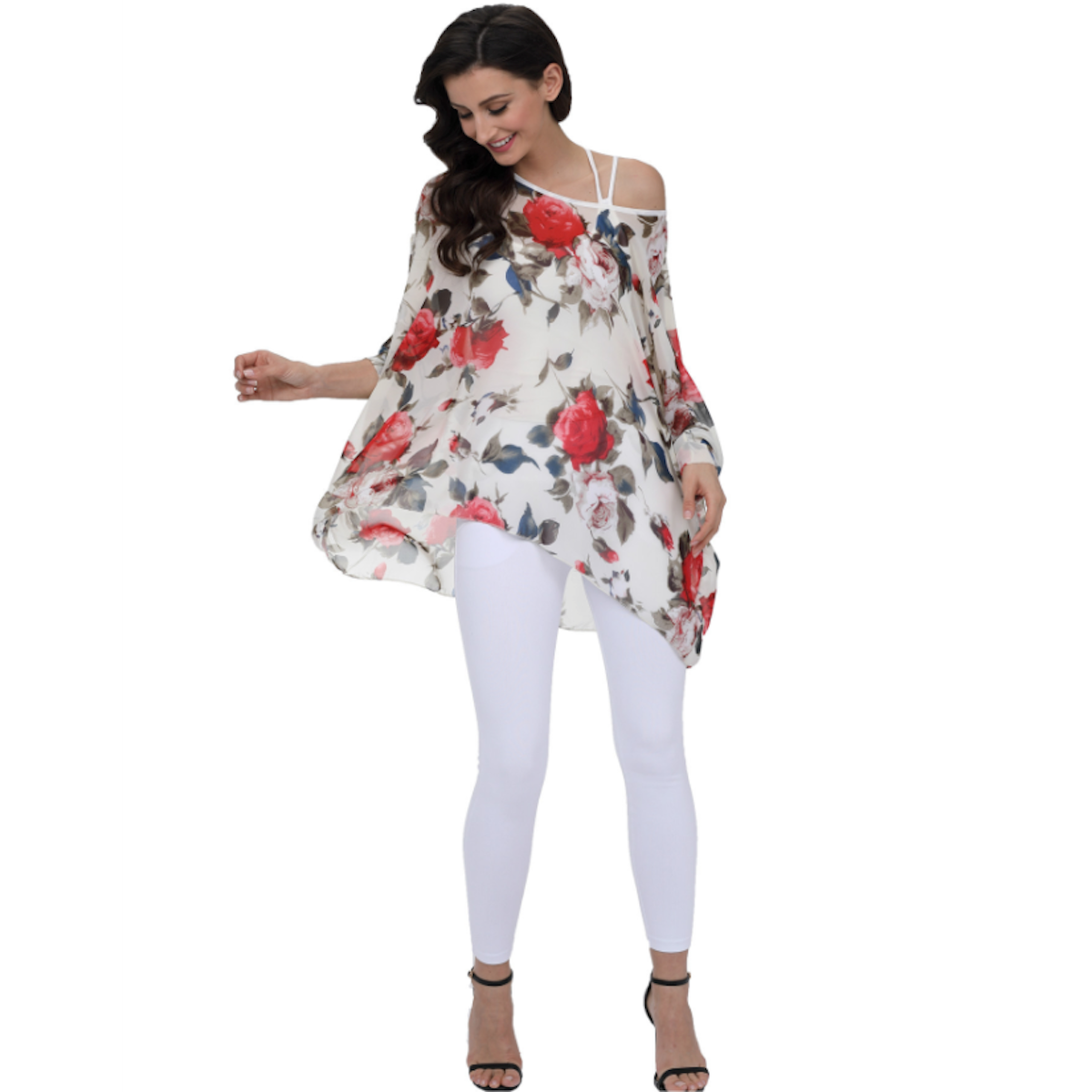 Floral Print Chiffon Top for Women