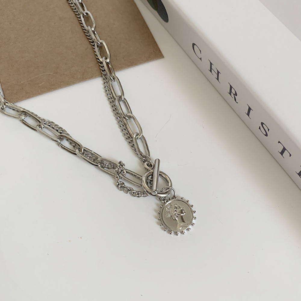 Women's Coin Pendant Chain Style Necklace