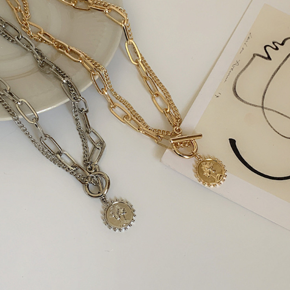 Women's Coin Pendant Chain Style Necklace