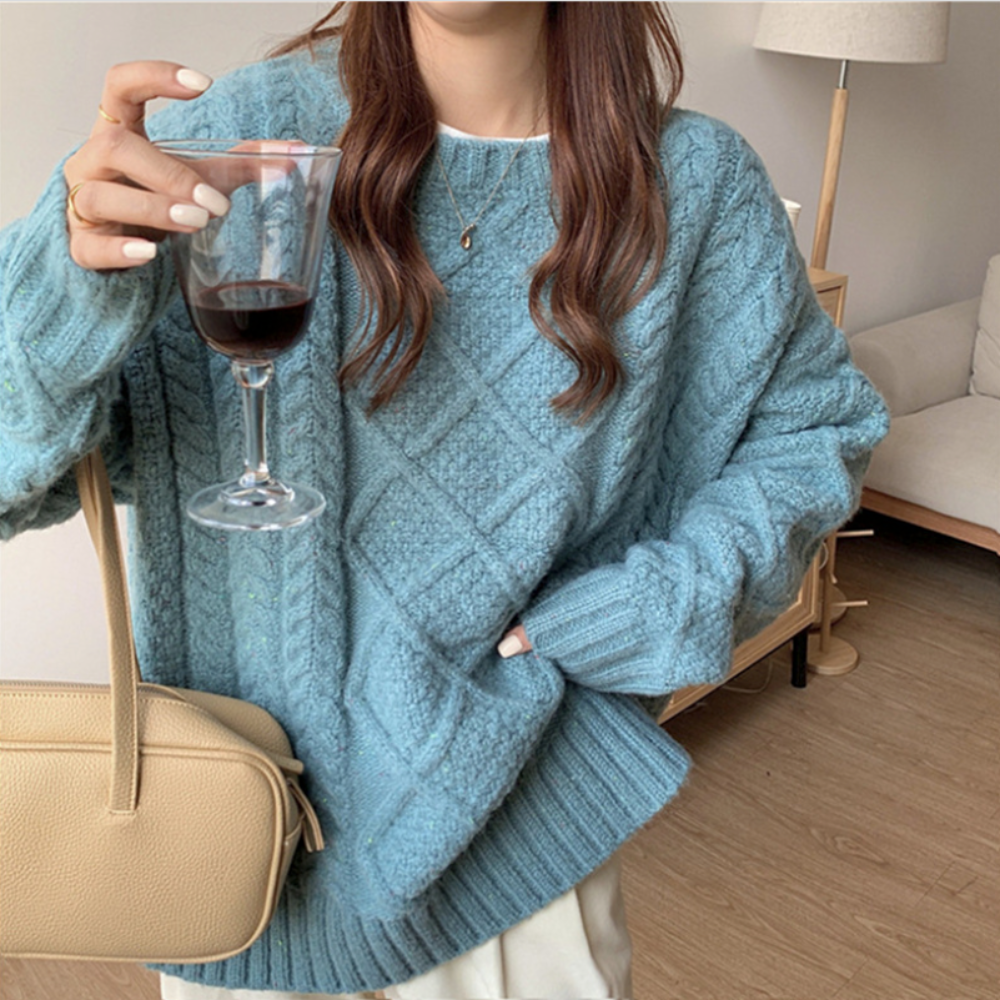 Cable Knit Batwing Sweater for Women