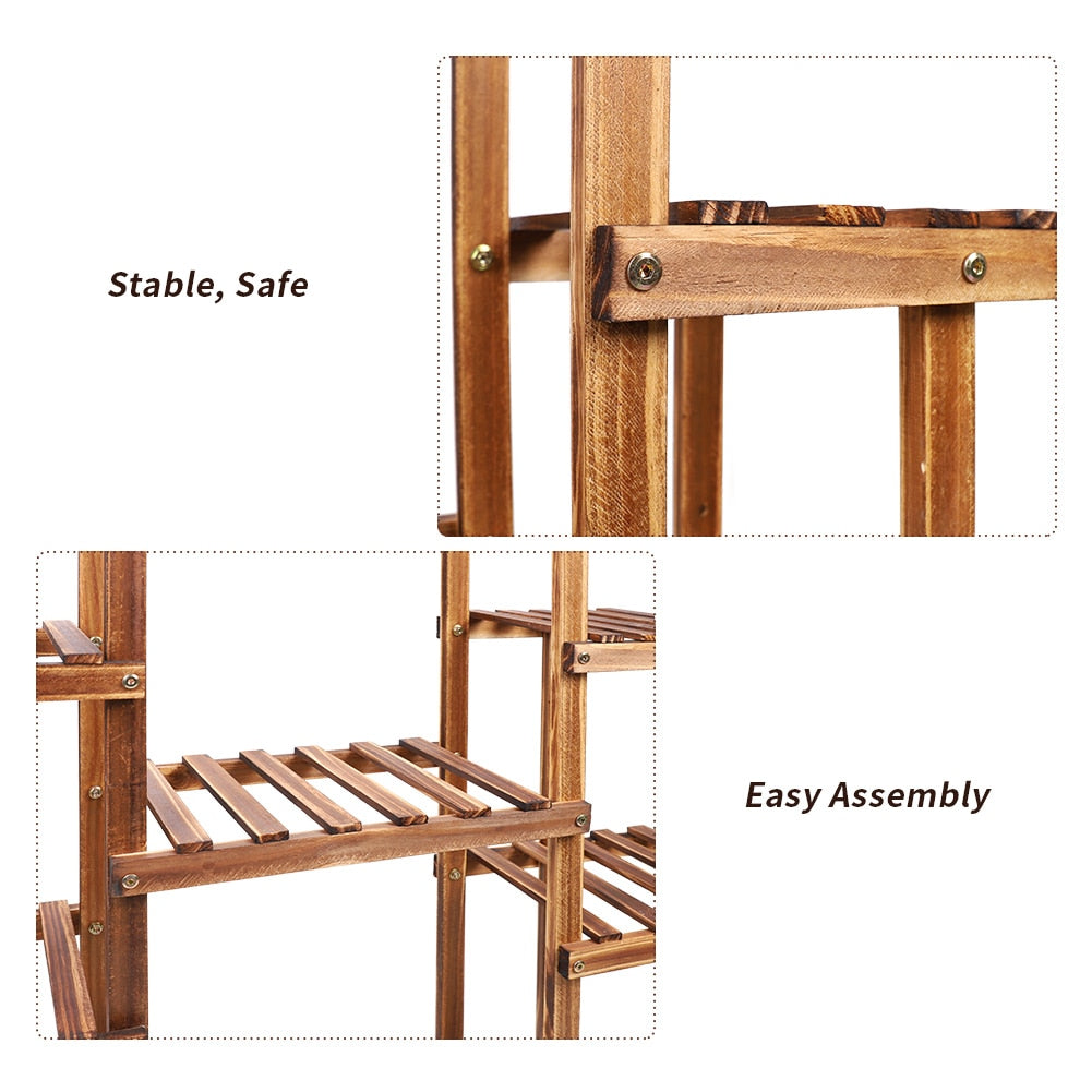 9 Tier Wooden Indoor Plant Stand for Home Decor