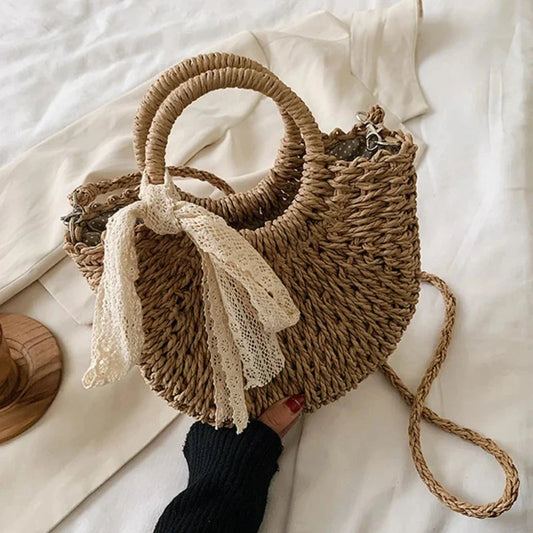 Summer Straw Shoulder Bag for Women