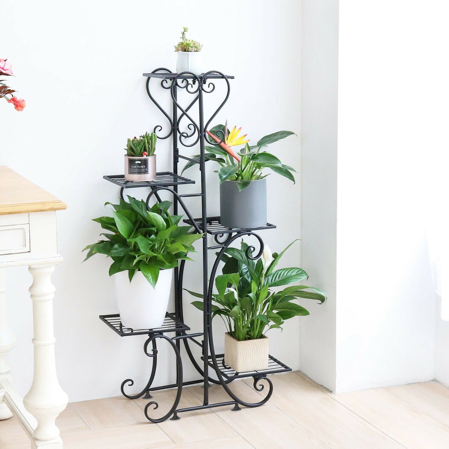 5 Tier Metal Plant Stand for Indoor and Outdoor Use