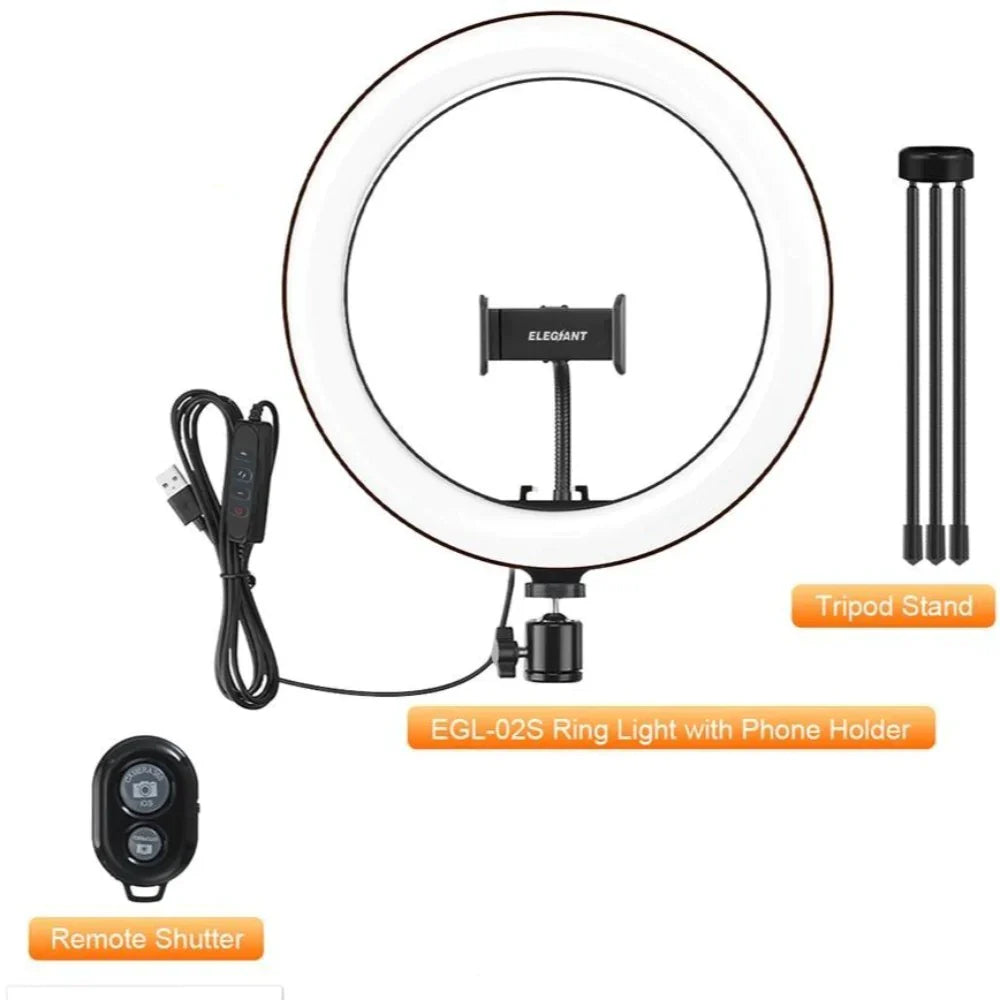10" Portable Selfie LED Lamp for Tabletop Photography