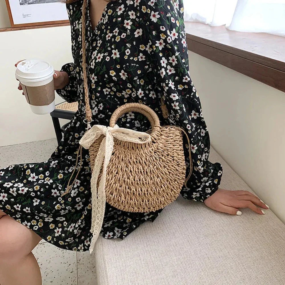 Summer Straw Shoulder Bag for Women
