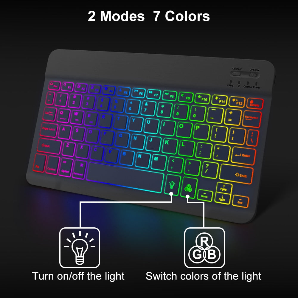 Wireless Keyboard and Mouse with RGB Lighting