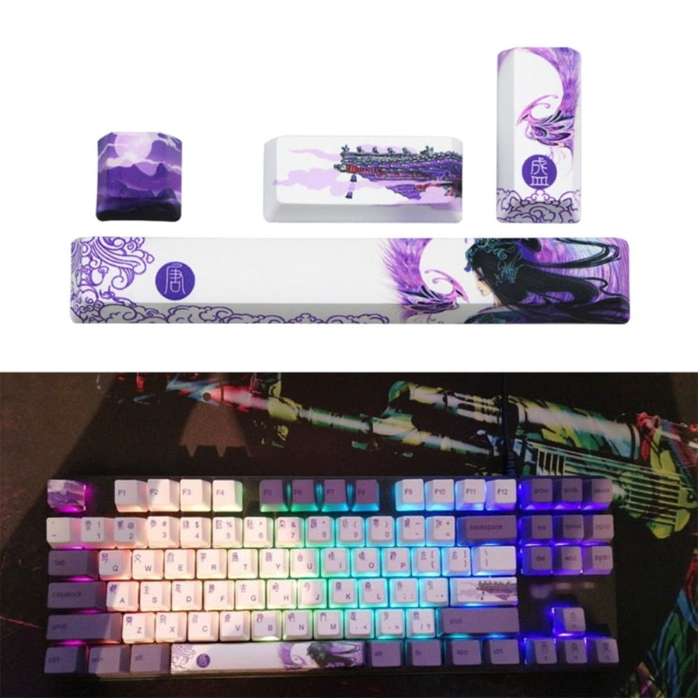 4-Piece Keycap Set with Animated Design