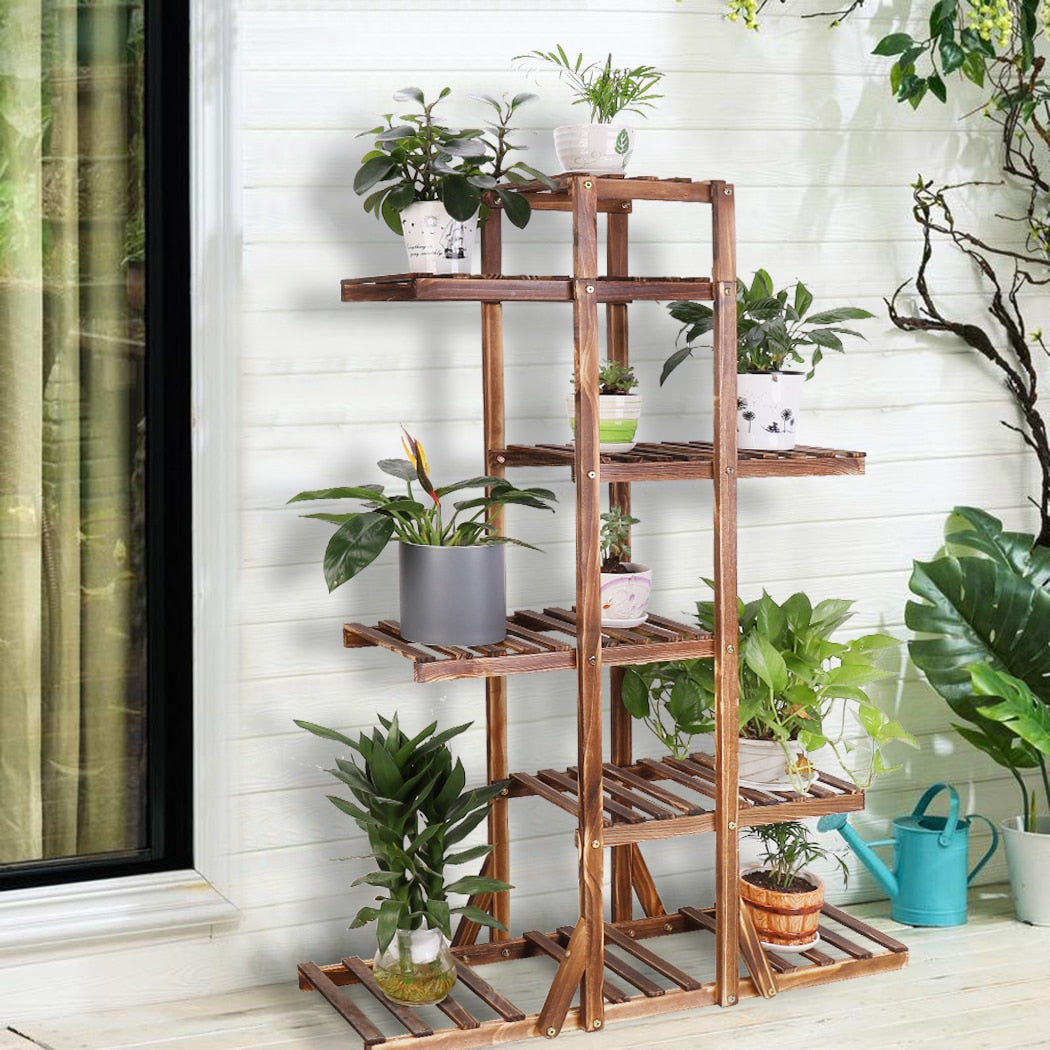 6 Tier Wooden Plant Stand for Indoor Home Decor