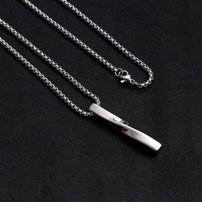 Twisted Stainless Steel Necklace Bar