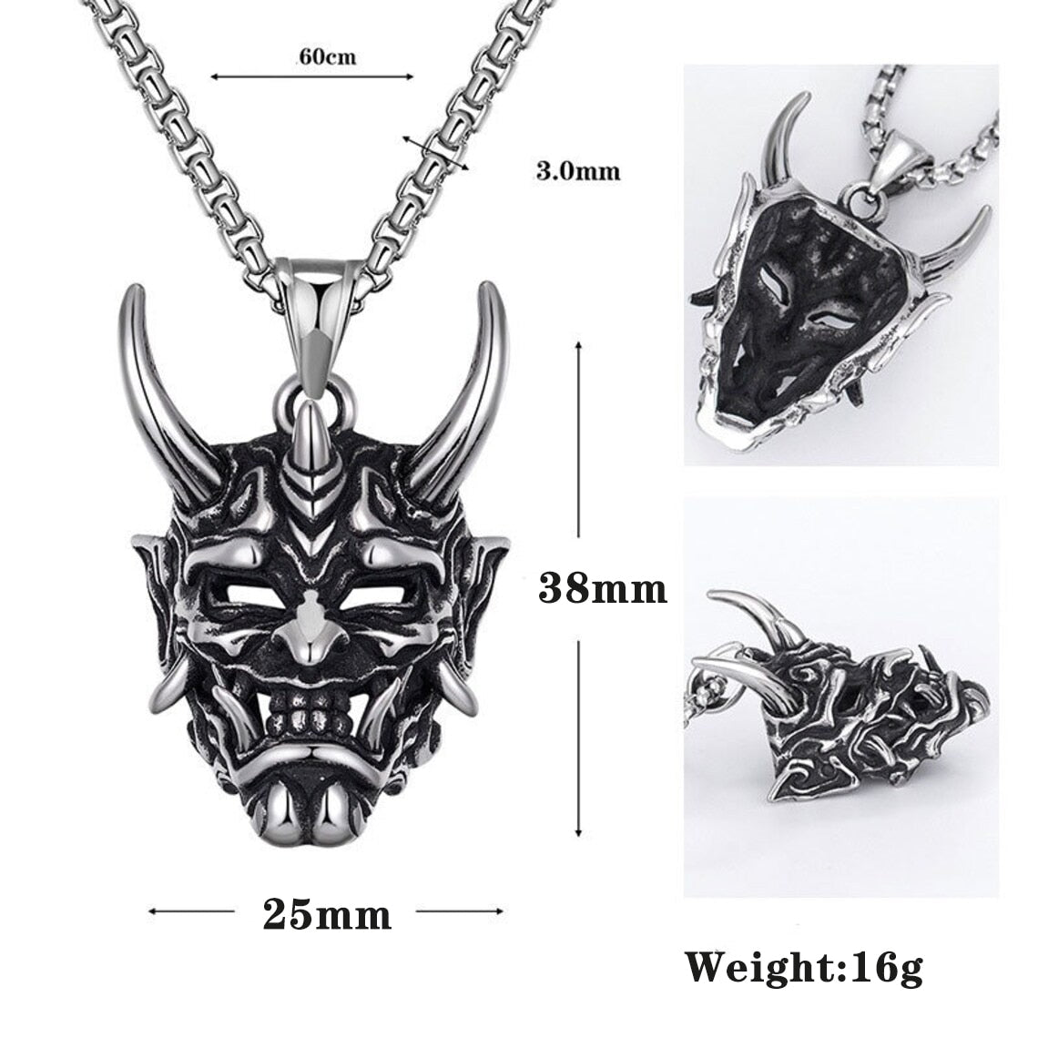 Japanese Spirit Skull Mask Necklace