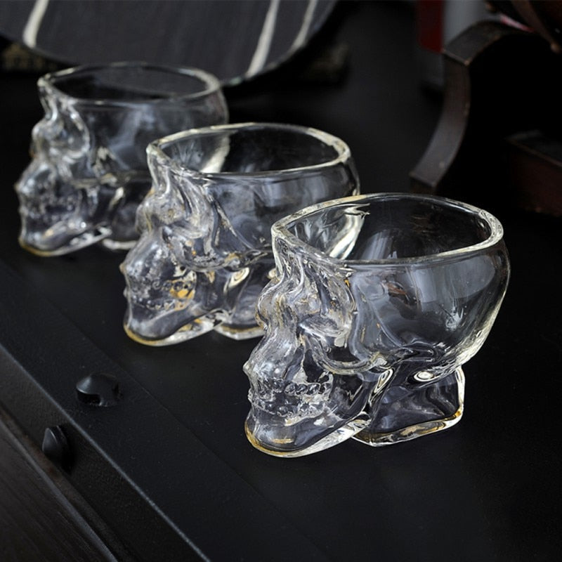 2 Skull Themed Glasses - Set of 2