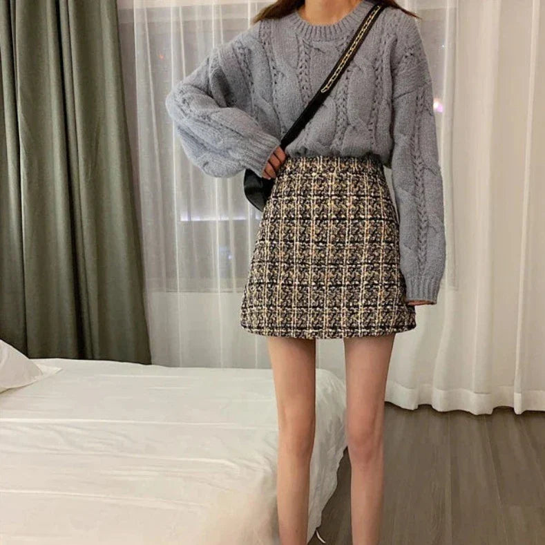 Plaid Skirt for Women's Autumn and Winter Wardrobe