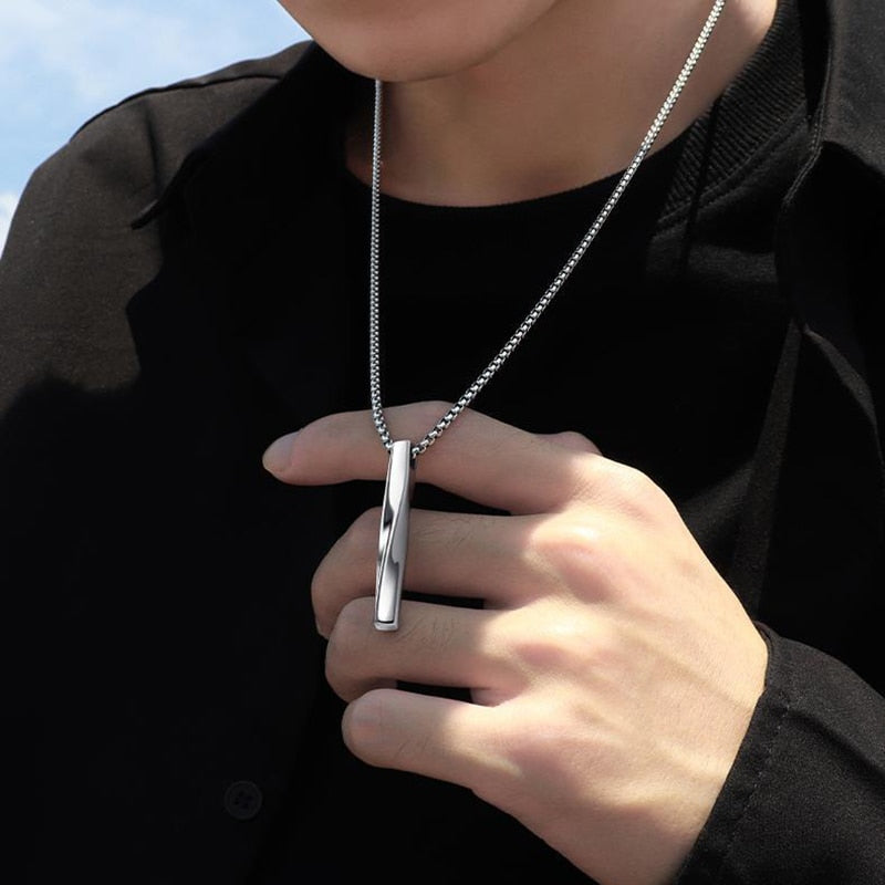Twisted Stainless Steel Necklace Bar