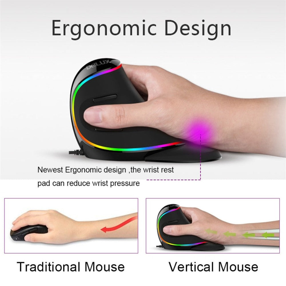 Vertical RGB Wired Mouse