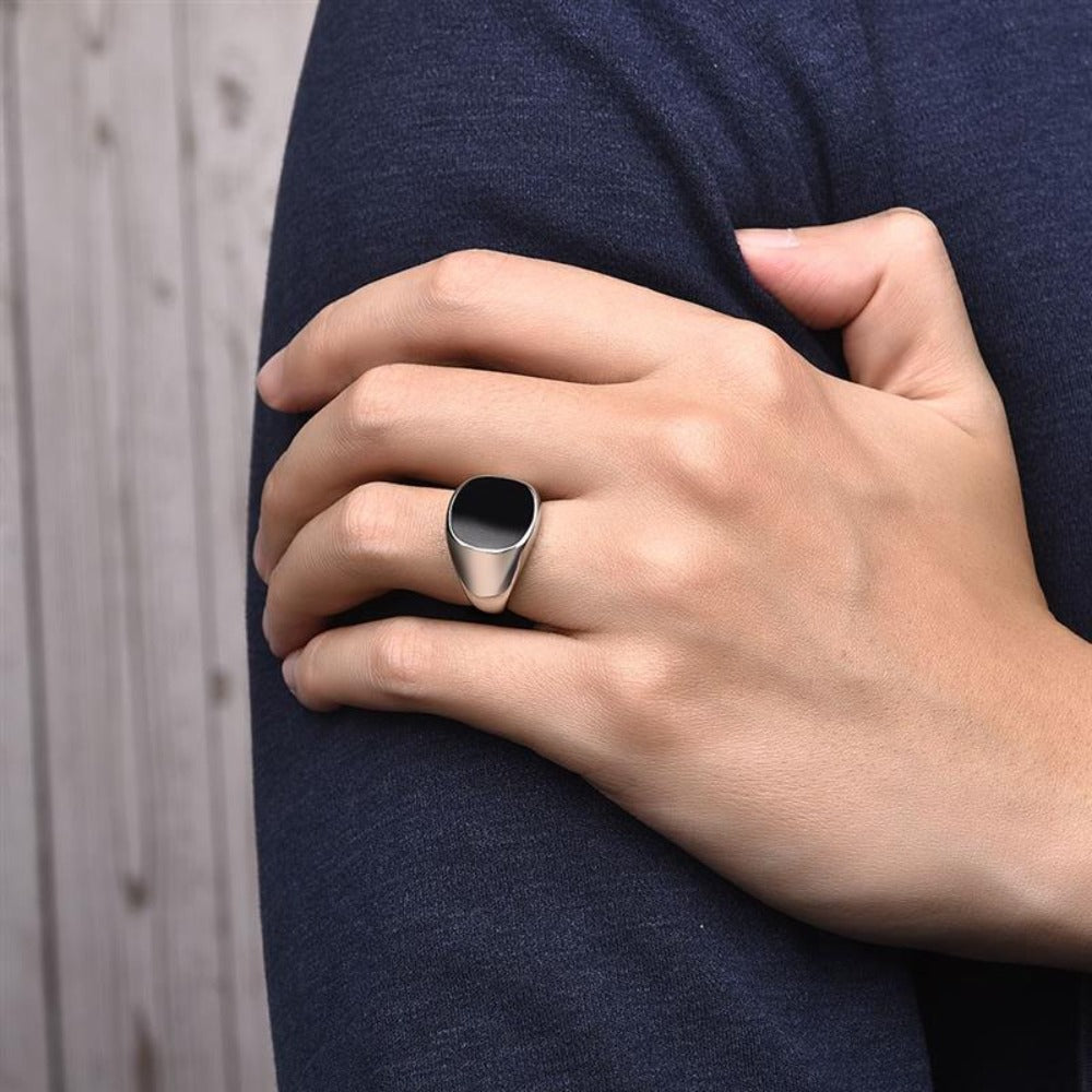 Stainless Steel Signet Ring for Men