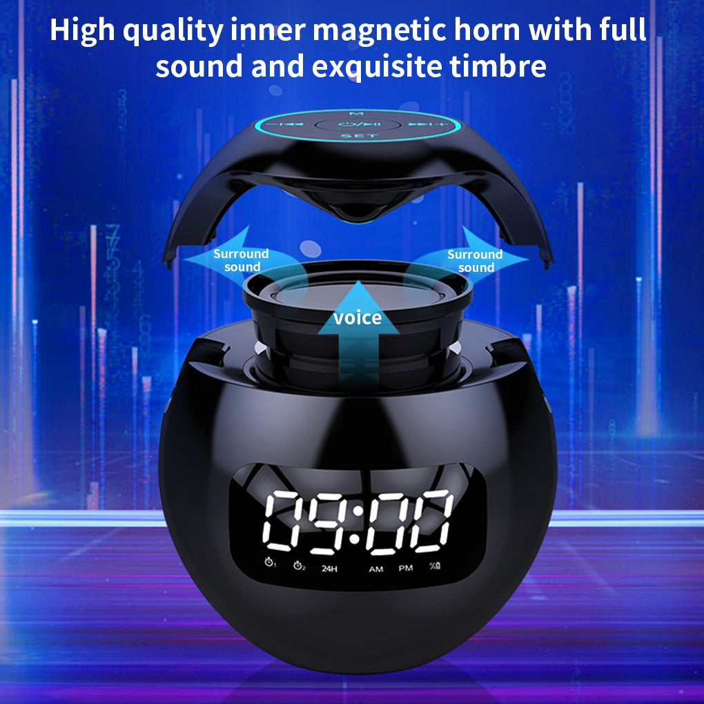 Wireless Bluetooth Speaker with Clock Functionality