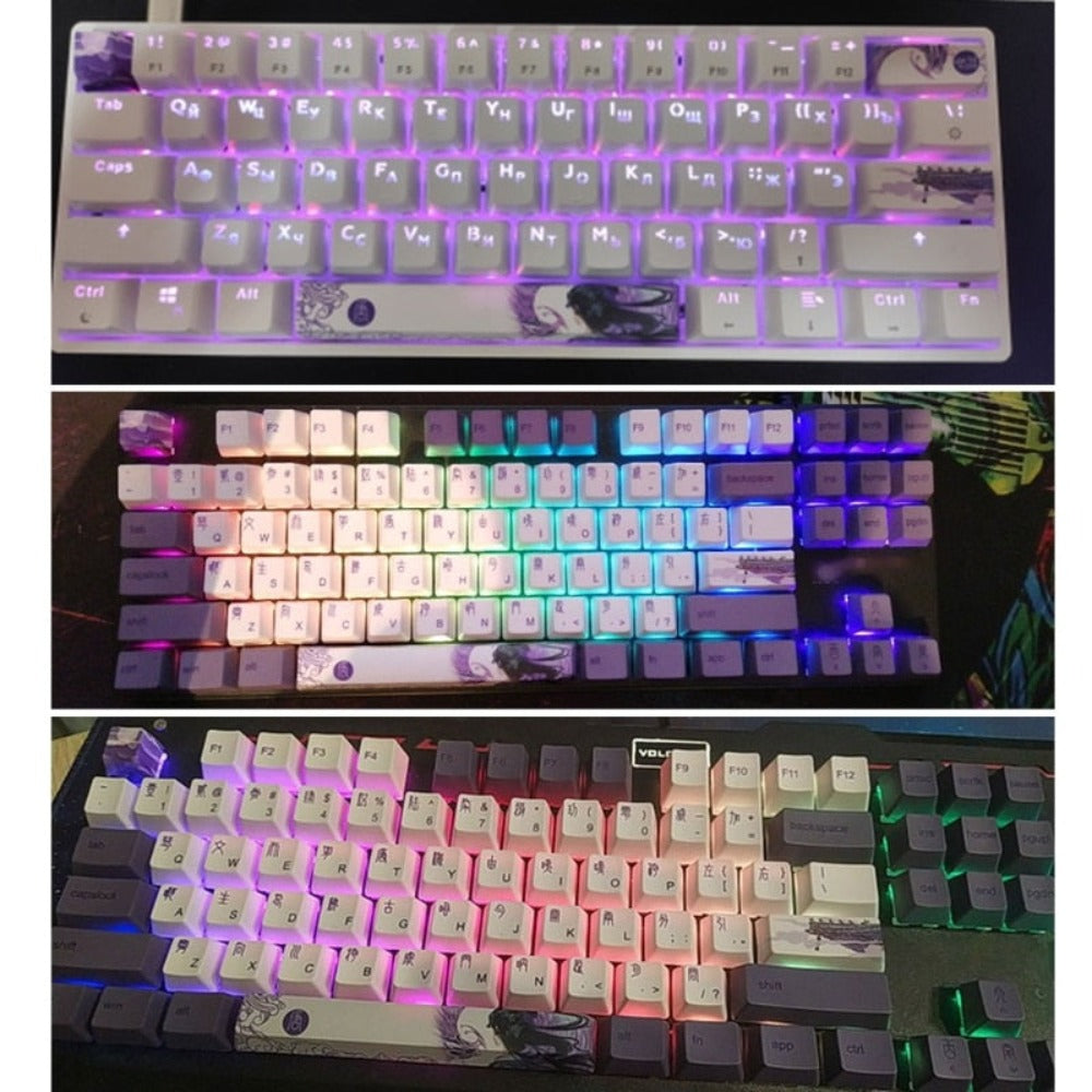 4-Piece Keycap Set with Animated Design
