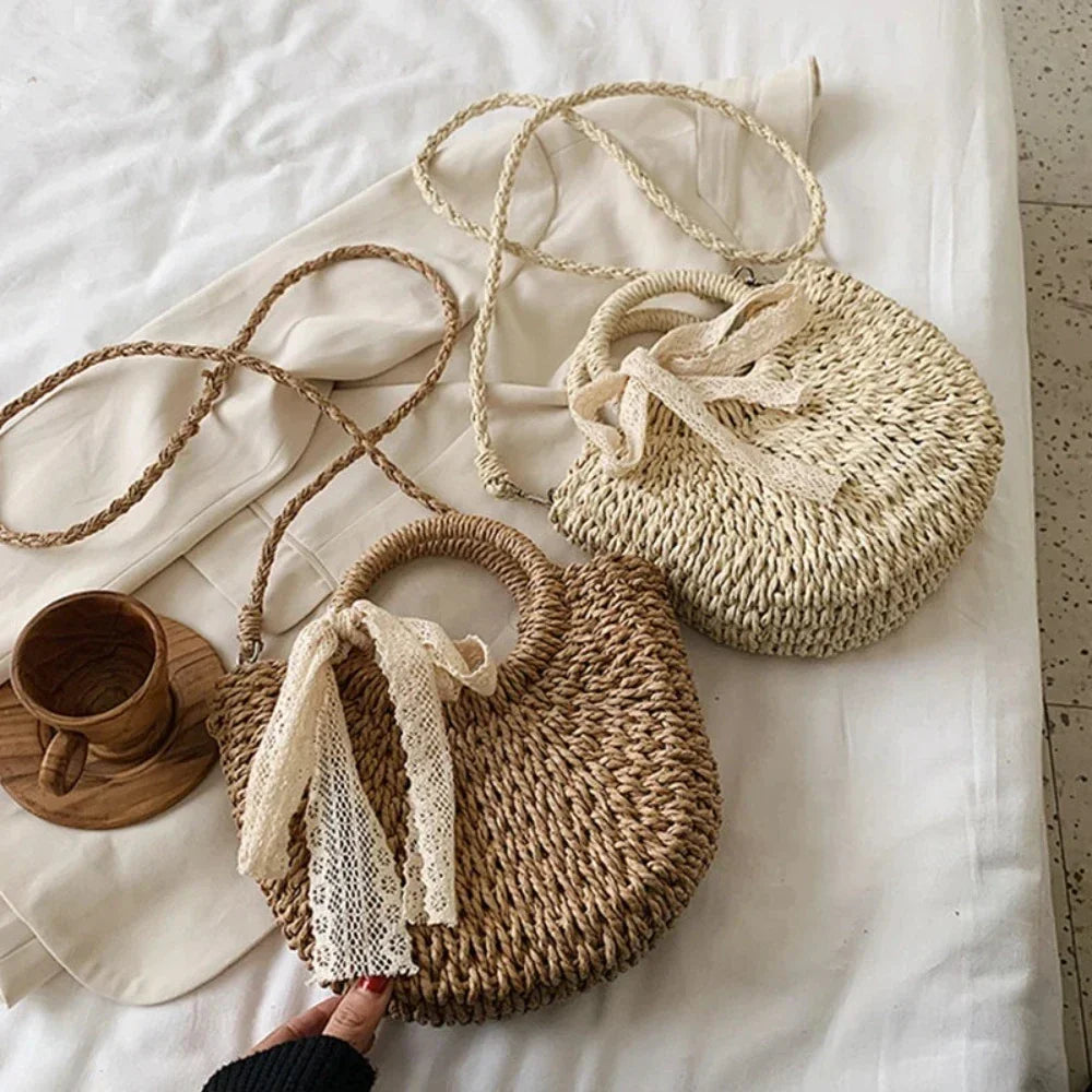 Summer Straw Shoulder Bag for Women